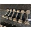 Image 2 : Lot of Hex Iron Dumbbells 6 x 8Lbs