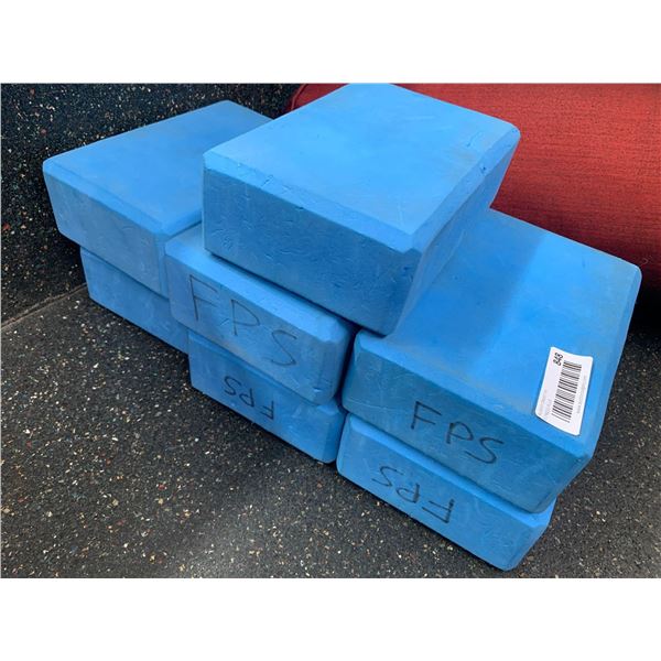 Lot of 7 Blue Fitness Yoga Blocks