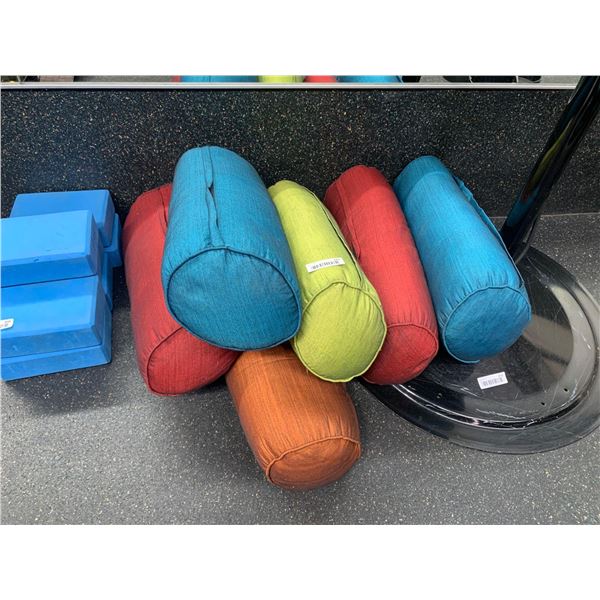 Lot of 6 assorted yoga bolsters