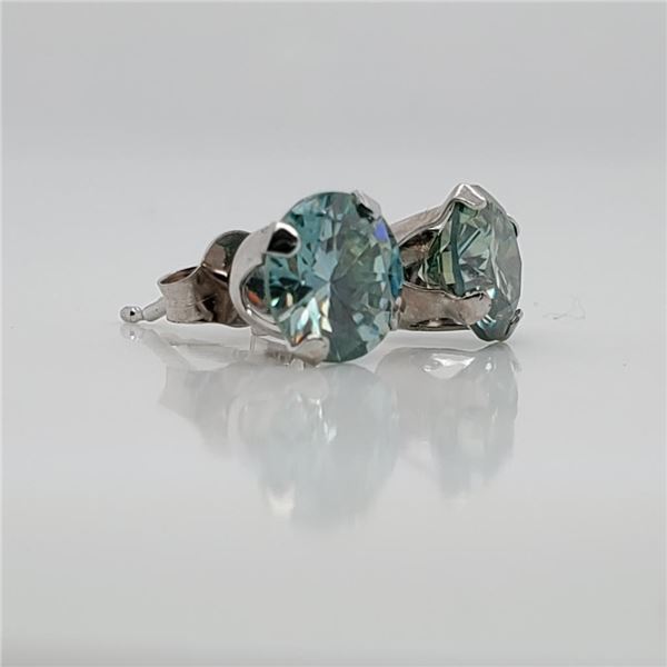 10K White Gold Moissanite(1.5ct) Earrings (~weight 0.69g), Made in Canada, Appraised Retail $1500