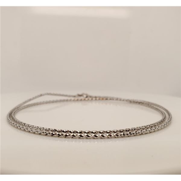 10K White Gold Necklace (~length 16"cm) (~weight 0.83g), Made in Canada, Suggested Retail Value $400
