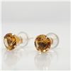 Image 2 : 10K Yellow Gold Citrine(1.2ct) Earrings (~weight 0.46g), Made in Canada, Suggested Retail Value $300
