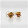 Image 4 : 10K Yellow Gold Citrine(1.2ct) Earrings (~weight 0.46g), Made in Canada, Suggested Retail Value $300