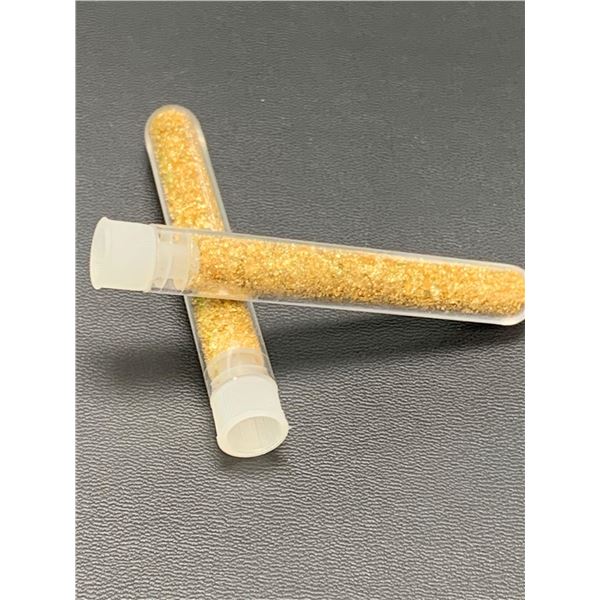 Lot of 2 Vials Golden Flake material ( approx 2 inch long)