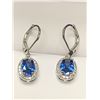 Image 1 : Blue Topaz Ladies Multi Stone Oval Cut Solitaire Earring Set