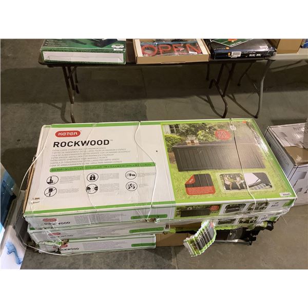 Keter Rockwood Large Storage Box (61in x 28.5in x 25.3in) (Visible Damage)