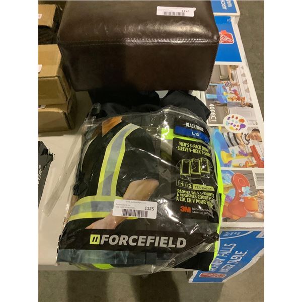 Forcefield Men's 3-Pack Short Sleeve V-Neck T-Shirts - Large