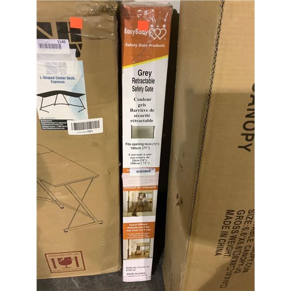 EasyBaby Grey Retractable Safety Gate (13in-71in)