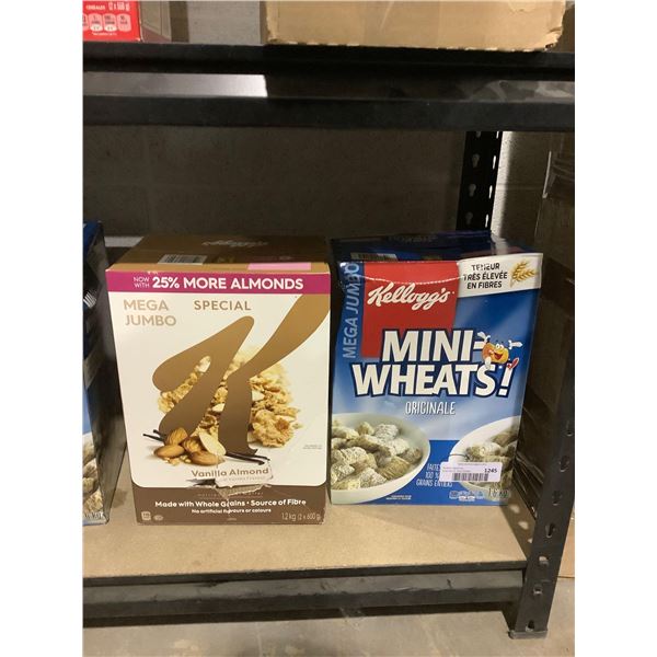 Kellogs Special K and Mini Wheats Cereal Jumbo Size Lot of 2