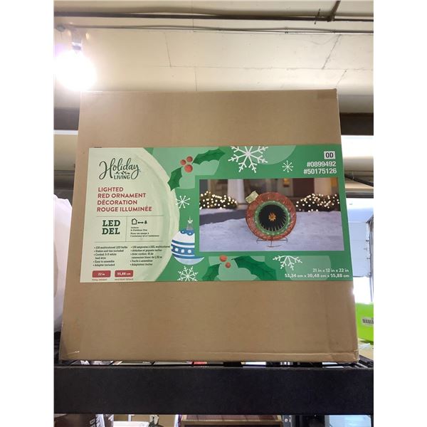 Holiday Living 22in LED Lighted Red Ornament