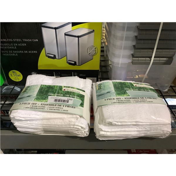 Home Inspiration 4-Piece Wash Cloth/Hand Towel Set Lot of 2