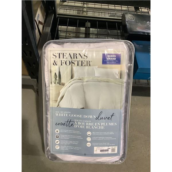 Stearns & Foster Queen Size White Goose Down Duvet