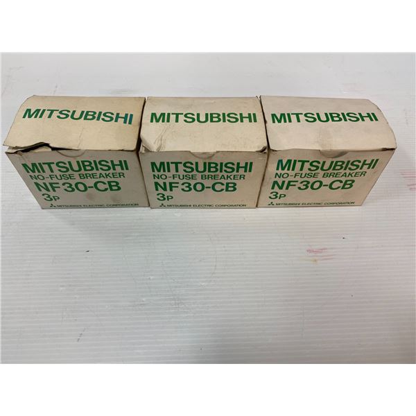 (3) MITSUBISHI NF30-CB NO FUSE BREAKER