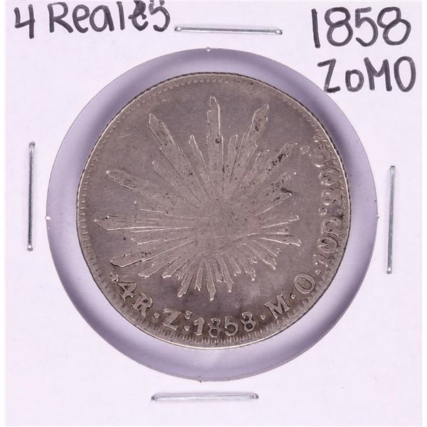 1858 ZoMO Mexico 4 Reales Silver Coin