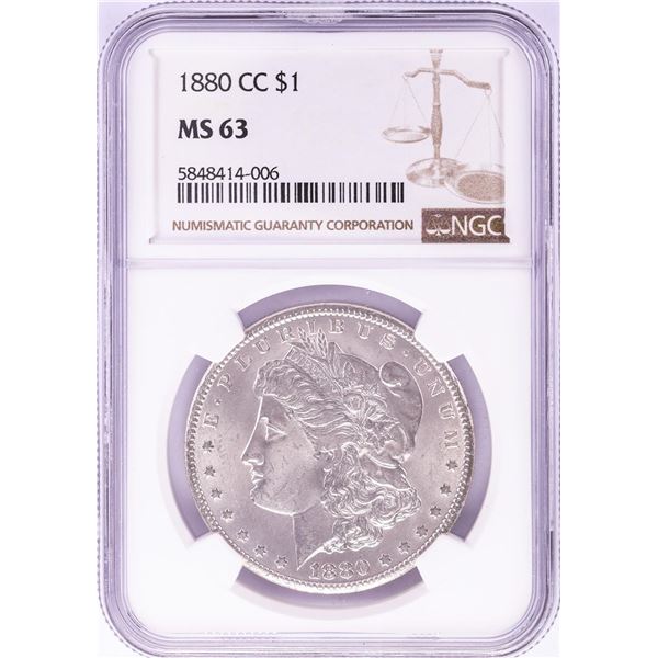 1880-CC $1 Morgan Silver Dollar Coin NGC MS63