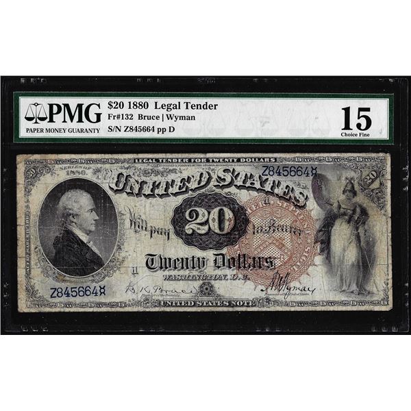 1880 $20 Legal Tender Note Fr.132 PMG Choice Fine 15