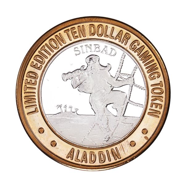 .999 Silver Aladdin Resort Casino Las Vegas, NV $10 Casino Limited Edition Gaming Token
