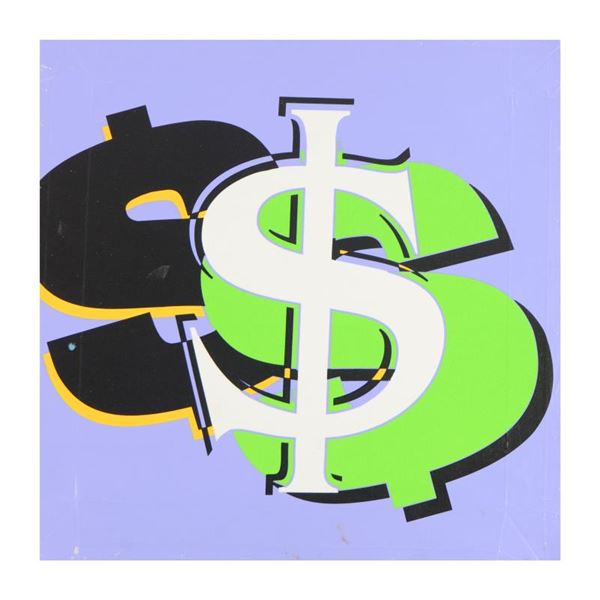 Steve Kaufman (1960-2010) "Dollar Sign (Purple)" Original Serigraph on Canvas