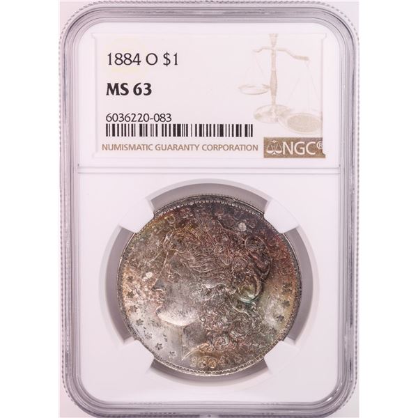 1884-O $1 Morgan Silver Dollar Coin NGC MS63 Great Toning