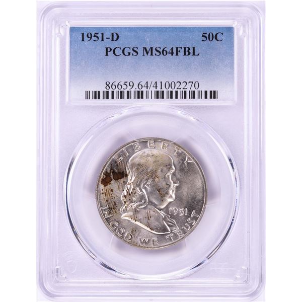 1951-D Franklin Half Dollar Coin PCGS MS64FBL