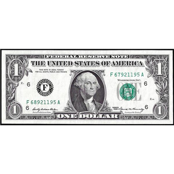 1969 $1 Federal Reserve Note Mismatch Serial Number Error