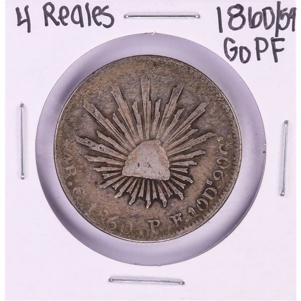 1860/59 GoPF Mexico 4 Reales Silver Coin