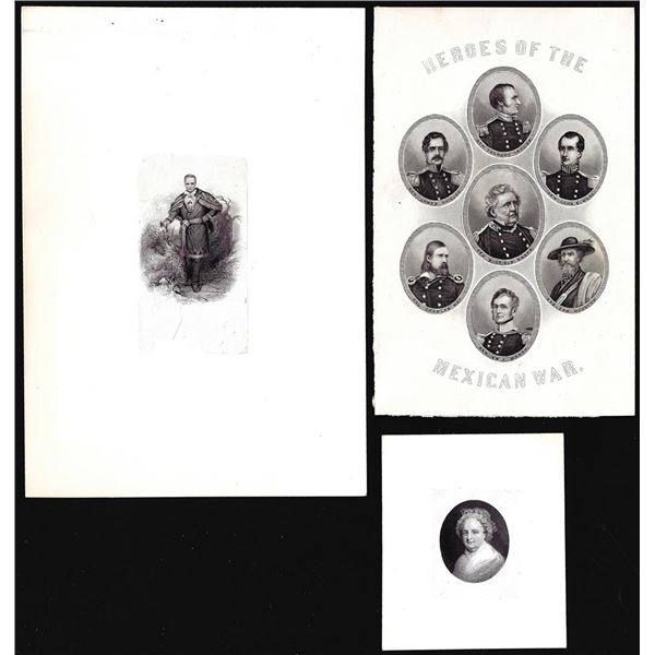 Lot of (3) 1800's Vignette from Original Proof Plates