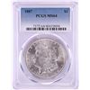Image 1 : 1887 $1 Morgan Silver Dollar Coin PCGS MS64