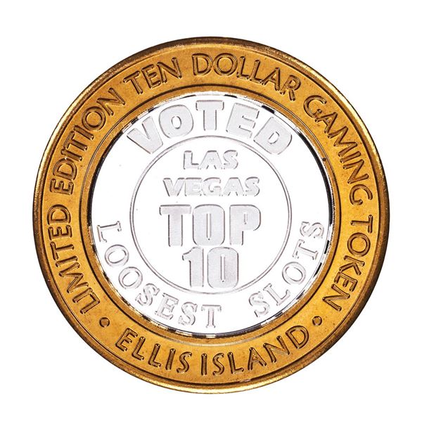 .999 Fine Silver Ellis Island Casino Las Vegas, NV $10 Limited Edition Gaming Token
