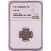 Image 1 : 1853 Arrows Seated Liberty Half Dime Coin NGC AU50