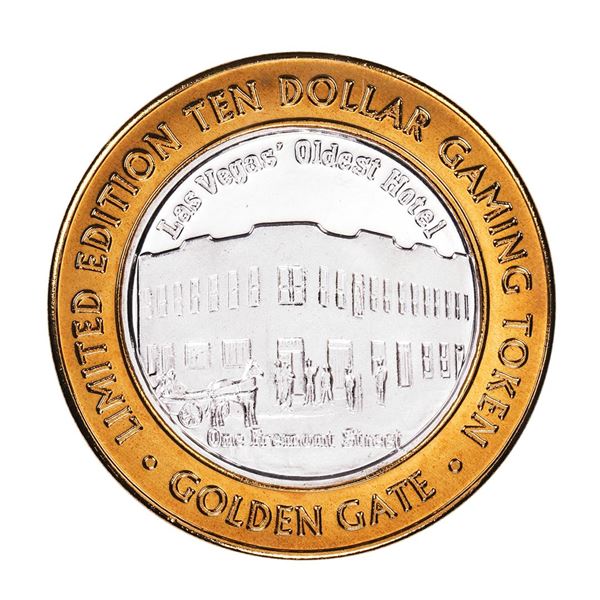 .999 Silver Golden Gate Las Vegas, NV $10 Casino Limited Edition Gaming Token