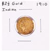 Image 1 : 1910 $2 1/2 Indian Head Quarter Eagle Gold Coin
