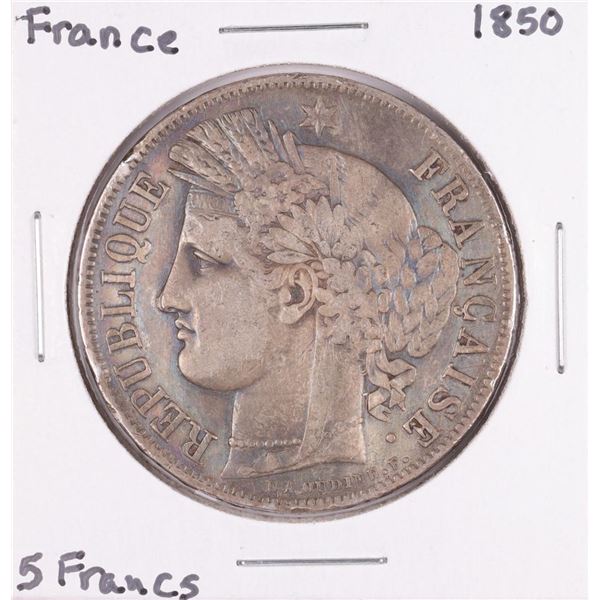 1850 France 5 Francs Silver Coin