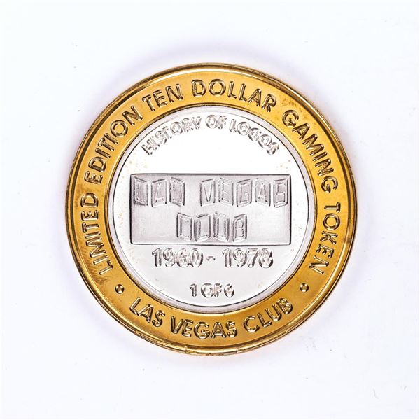 .999 Silver Las Vegas Club Nevada $10 Limited Edition Casino Gaming Token