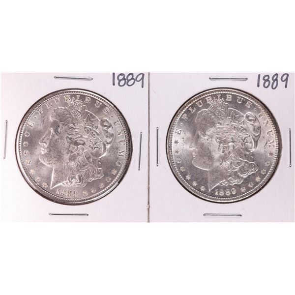 Lot of (2) 1889 $1 Morgan Silver Dollar Coins