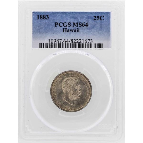 1883 Kingdom of Hawaii Quarter Coin PCGS MS64