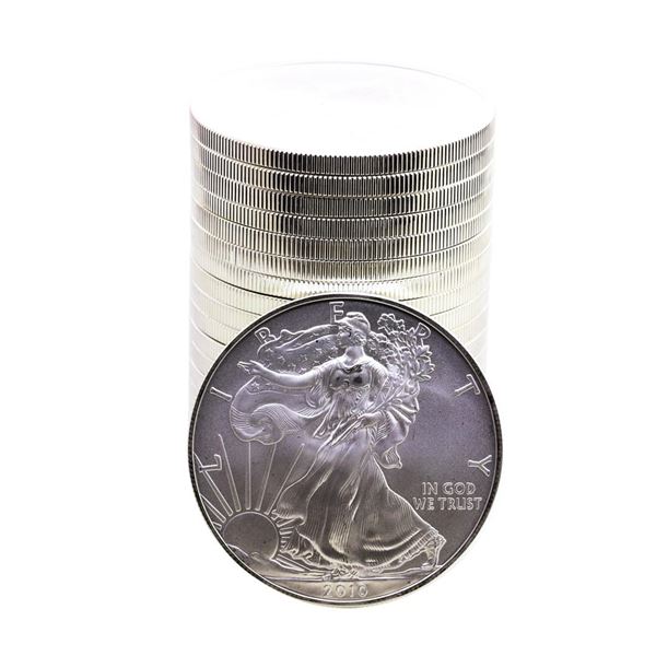 Roll of (20) Brilliant Uncirculated 2010 $1 American Silver Eagle Coins