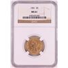 Image 1 : 1901 $5 Liberty Head Half Eagle Gold Coin NGC MS61