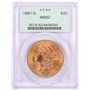 Image 1 : 1891-S $20 Liberty Head Double Eagle Gold Coin PCGS MS62 Old Green Holder