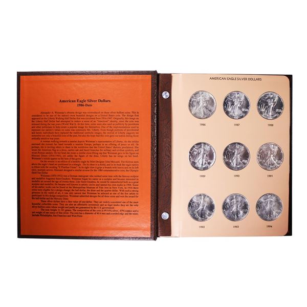 Set of 1986-2021 $1 American Silver Eagle Coins in Dansco Book
