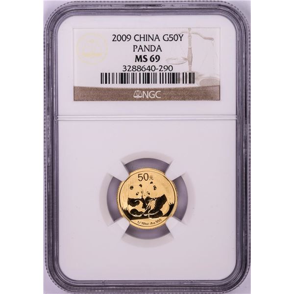 2009 China 50 Yuan Panda 1/10 oz. Gold Coin NGC MS69