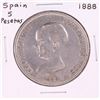 Image 1 : 1888 Spain 5 Pesetas Silver Coin