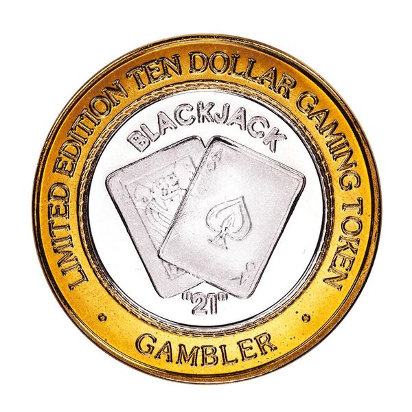 .999 Silver Gambler Hotel & Casino Reno, NV $10 Limited Edition Casino Gaming Token