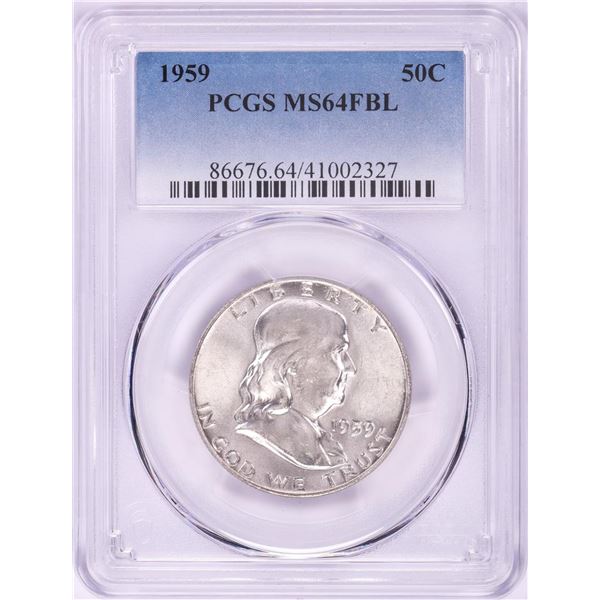 1959 Franklin Half Dollar Coin PCGS MS64FBL