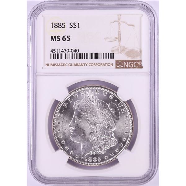 1885 $1 Morgan Silver Dollar Coin NGC MS65