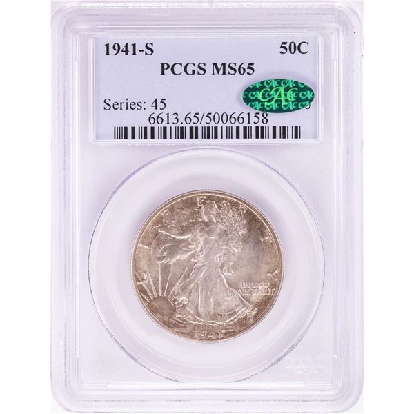 1941-S Walking Liberty Half Dollar Coin PCGS MS65 CAC