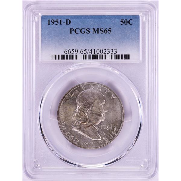 1951-D Franklin Half Dollar Coin PCGS MS65
