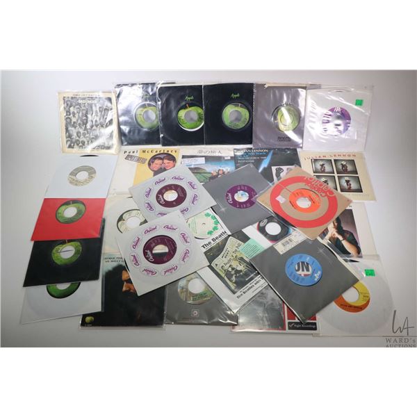 Large selection of vintage 45 rpm singles including Beatles, Bad Finger, Billy Preston, Mary Hopkins