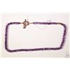 Image 1 : Amethyst gemstone beaded necklace with 9kt rose gold clasp and bead 18" in length