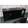 Image 1 : Modern sideboard with two glazed side displays and lined cutlery drawer by Fubao, 62" wide